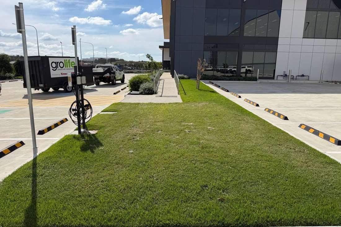 Charter Hall Industrial — modern building with Grolife vehicle on site
